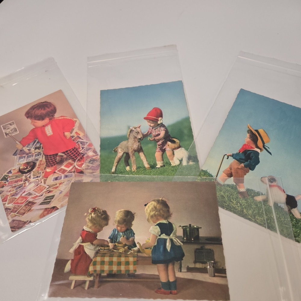 4 Postcards Kathe Kruse Dolls Käthe Kruse C1910-1950 Unposted Protected VTG